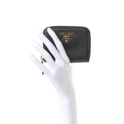 Prada Saffiano Metal Coin Purse Black 2 of 6