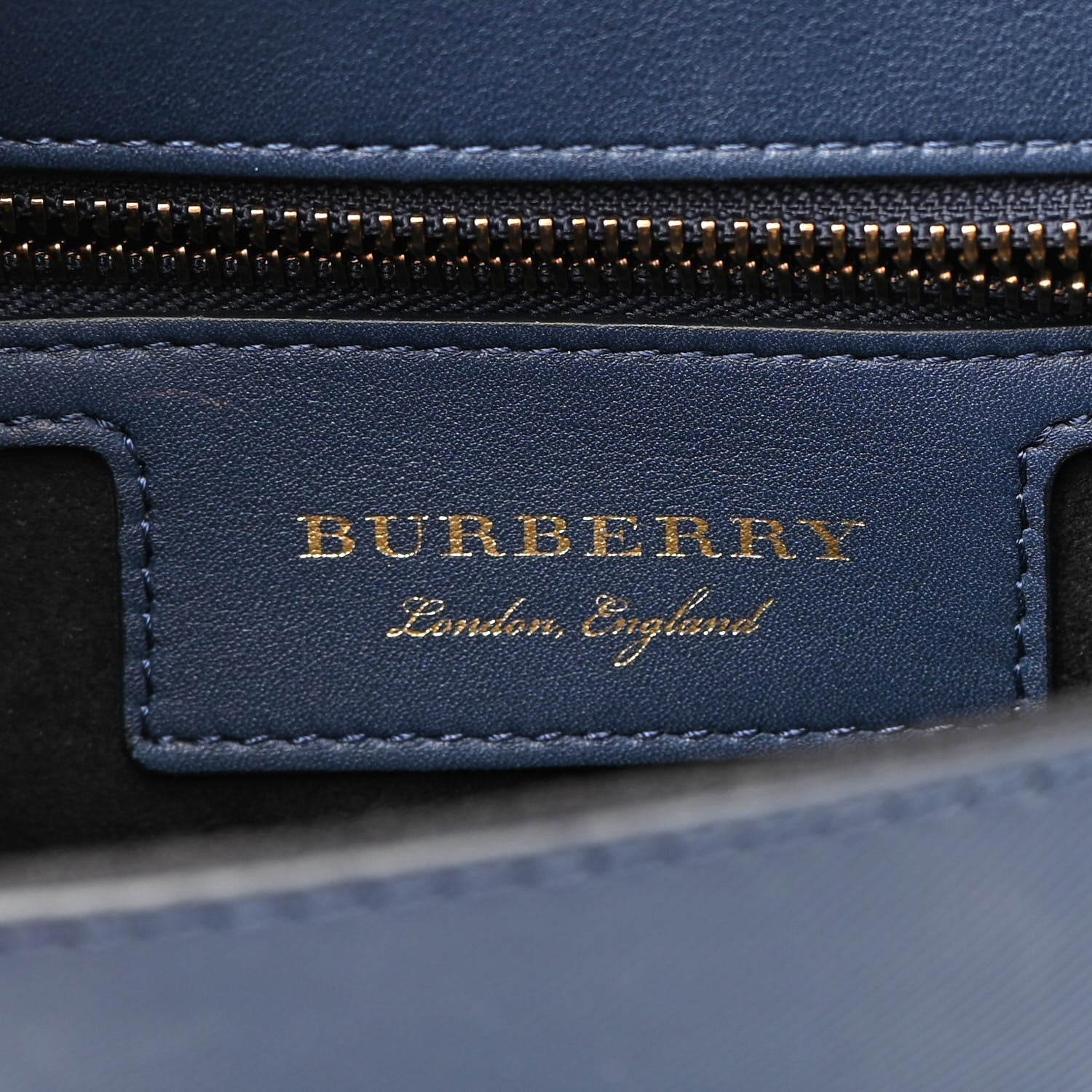 Burberry Trench Calfskin Small DK88 Top Handle Bag Ink Blue 6 of 9