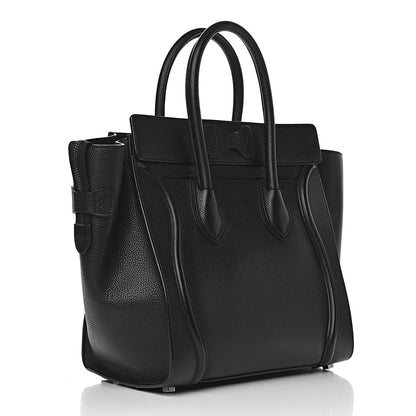 Celine Drummed Calfskin Mini Luggage Black 3 of 11