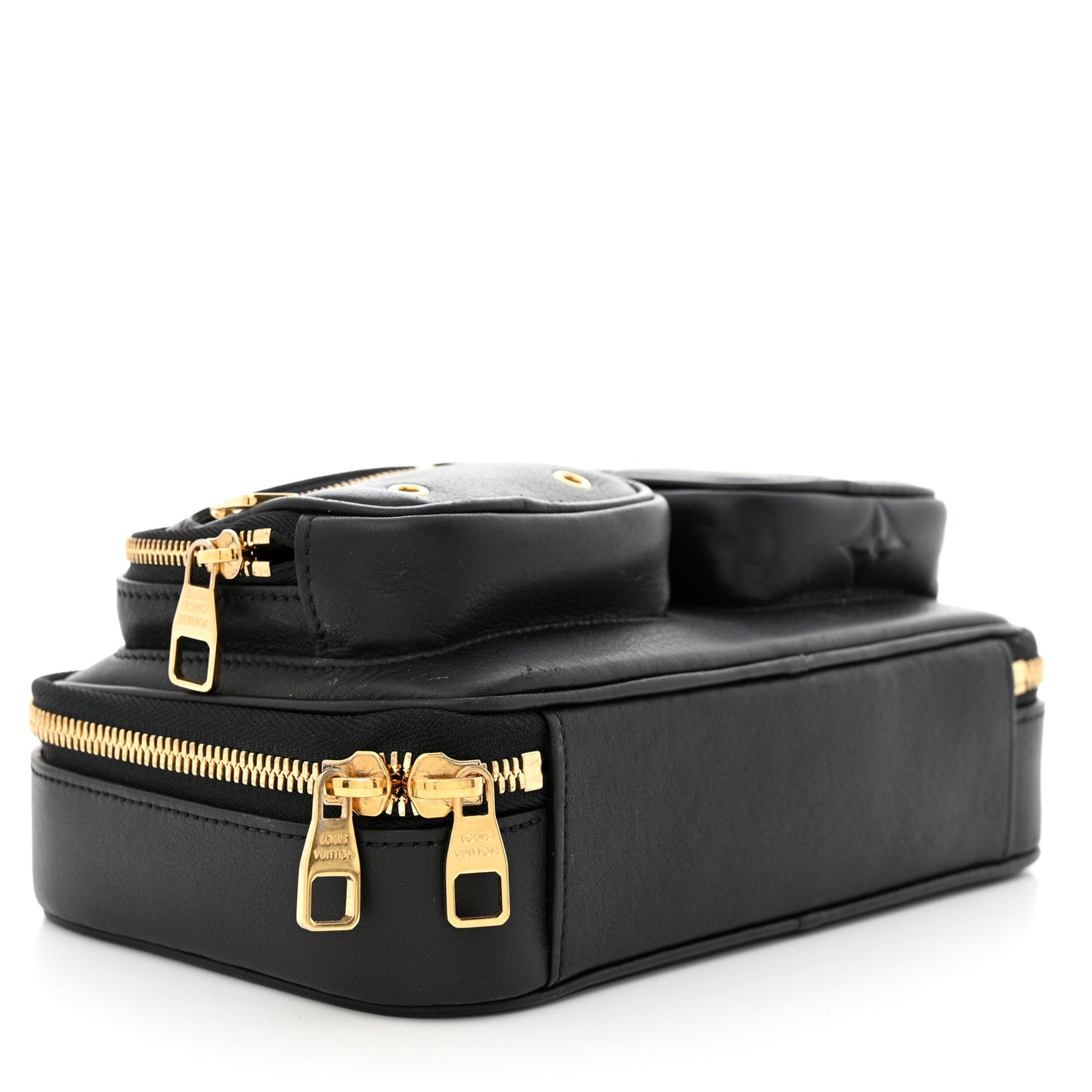 Calfskin Monogram Embossed Utility Bag Black
