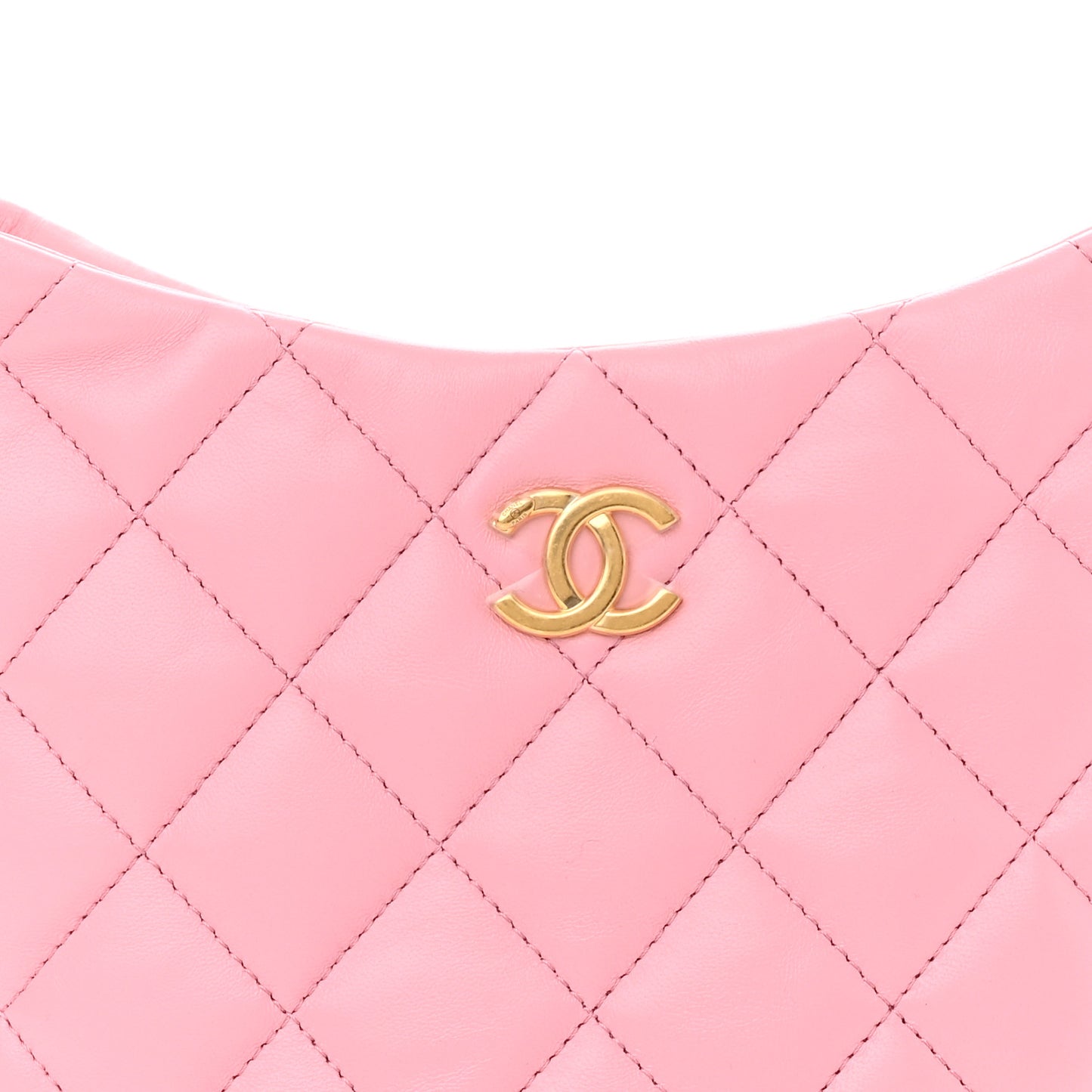 Lambskin Quilted CC Links Hobo Light Pink