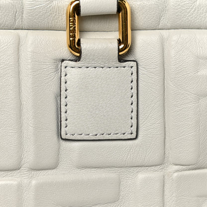 Fendi Nappa FF 1974 Embossed Small Boston White 18 of 19