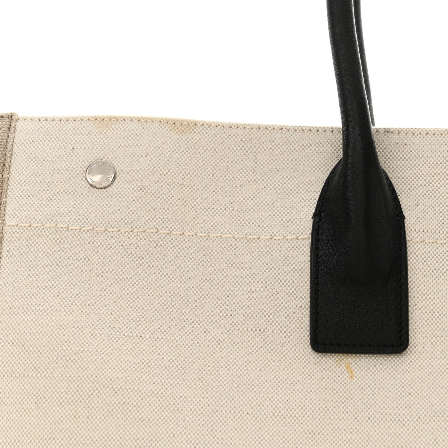 Linen Calfskin Rive Gauche Tote Optic White