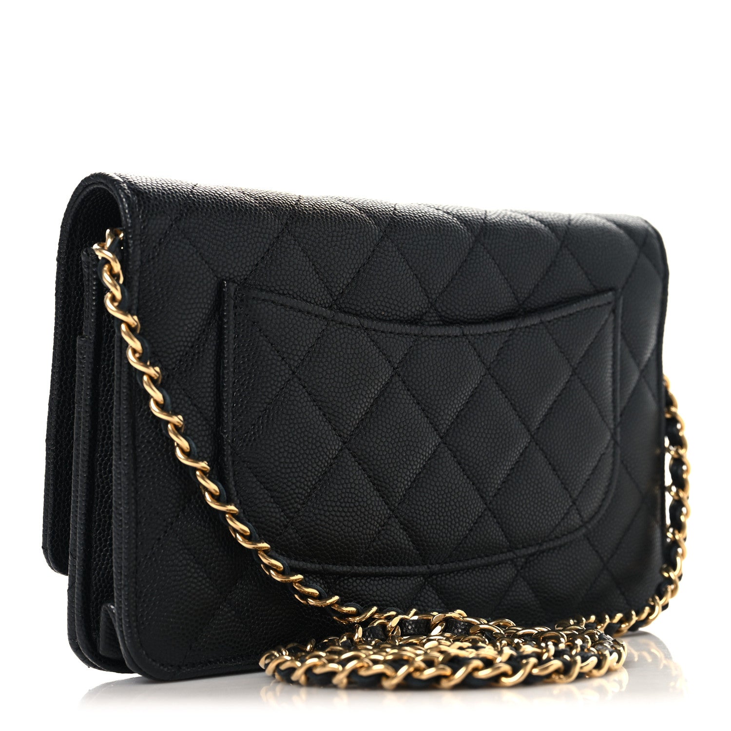 Chanel Caviar Quilted Enamel Coco Casino Wallet On Chain WOC Black 3 of 11