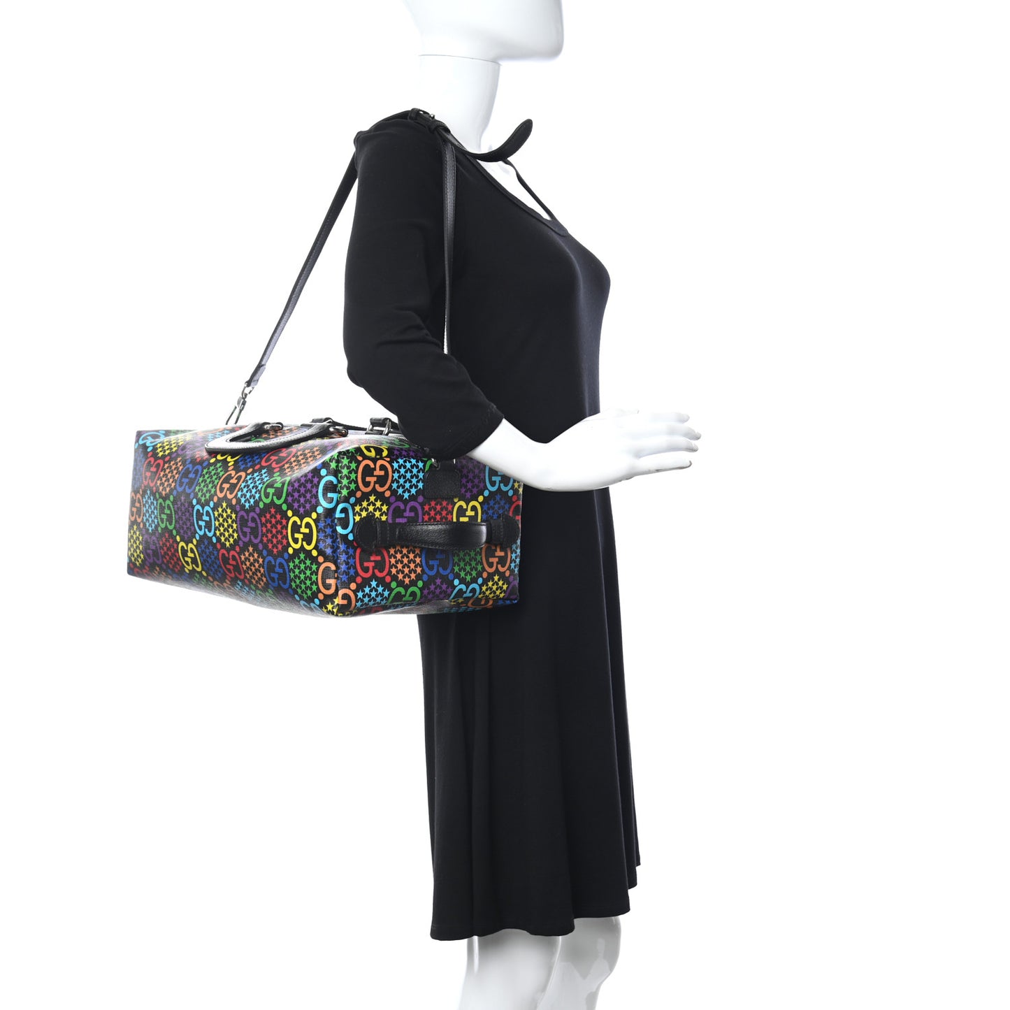 GG Supreme Monogram Psychedelic Duffle Backpack Black Multicolor