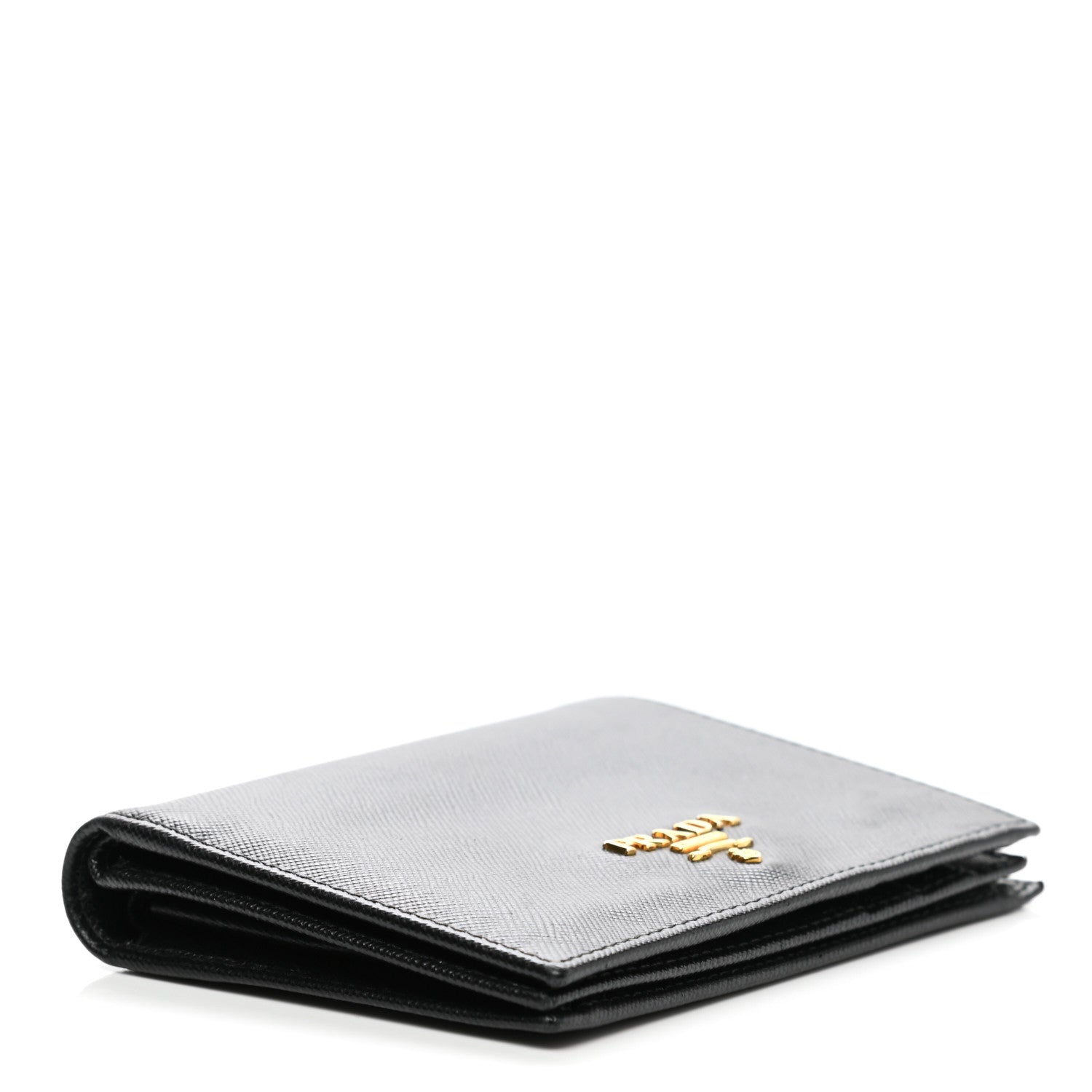 Prada Saffiano Metal Bi-Fold Wallet Black 4 of 8