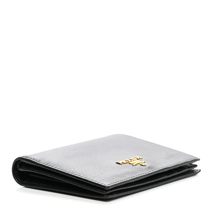 Prada Saffiano Metal Bi-Fold Wallet Black 4 of 8