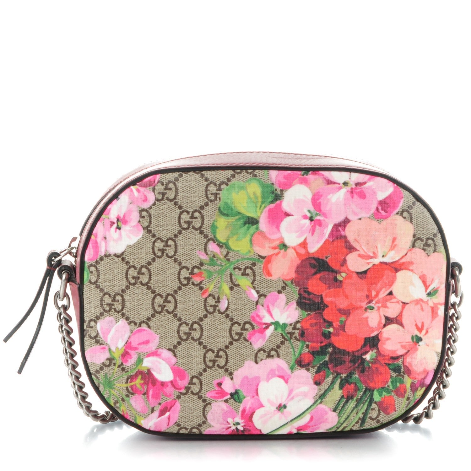 Gucci GG Supreme Monogram Blooms Mini Chain Shoulder Bag Beige Multicolor Dry Rose 1 of 8