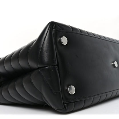 Saint Laurent Calfskin Y Quilted Monogram Large Loulou Chain Satchel Black 9 of 10