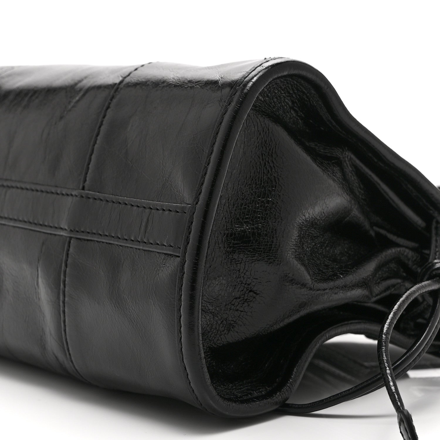 Prada Glossy Calfskin Triangle Medium Bonnie Shoulder Bag Black 10 of 10