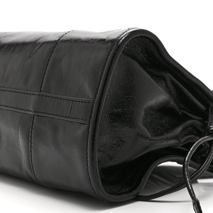 Prada Glossy Calfskin Triangle Medium Bonnie Shoulder Bag Black 10 of 10