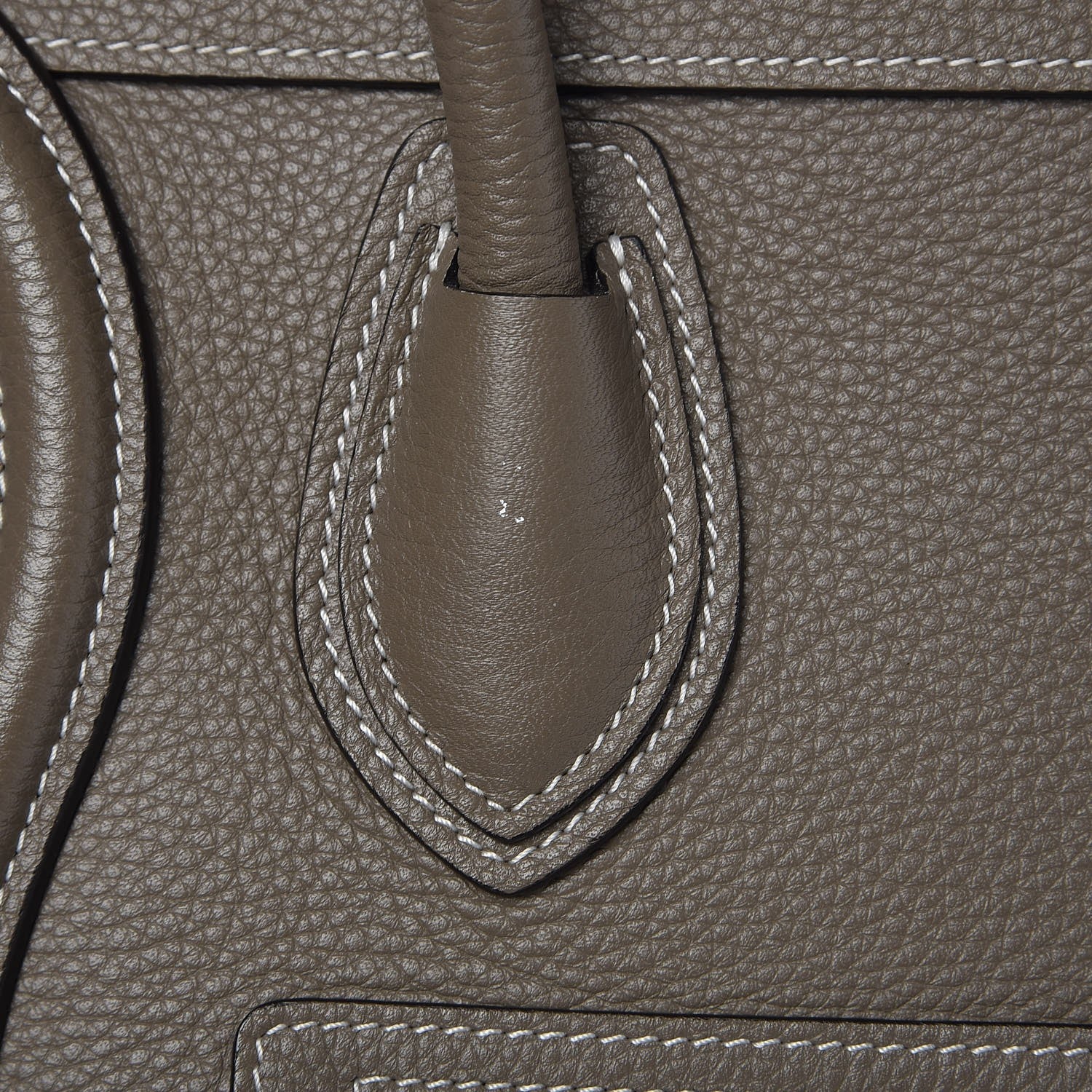 Celine Drummed Calfskin Micro Luggage Souris 9 of 13