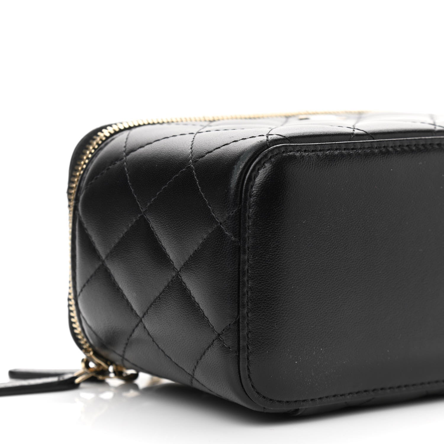 Chanel Lambskin Quilted Small Vanity Case With Chain Black 9 of 10