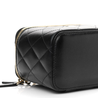 Chanel Lambskin Quilted Small Vanity Case With Chain Black 9 of 10