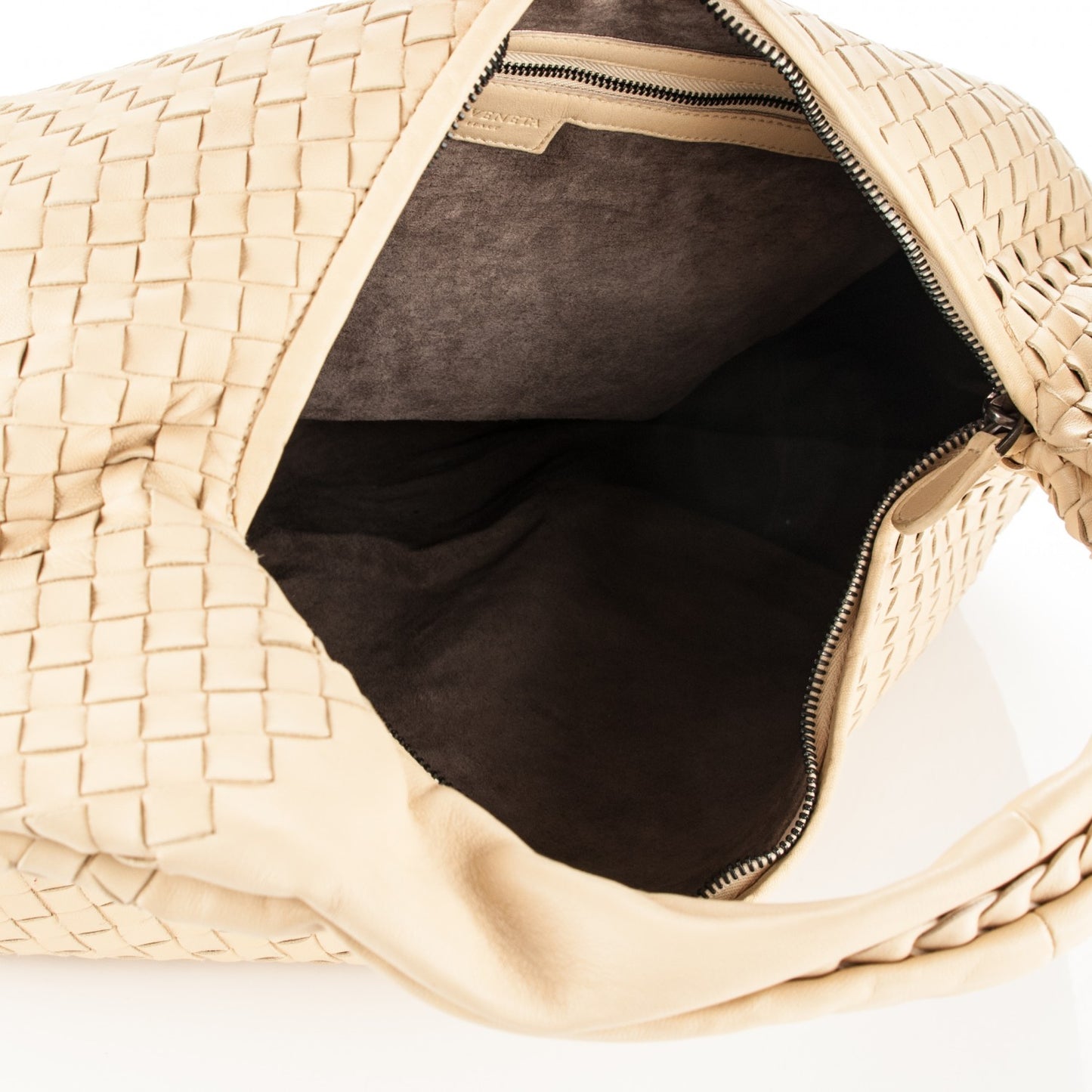Nappa Intrecciato Large Belly Veneta Hobo Paille