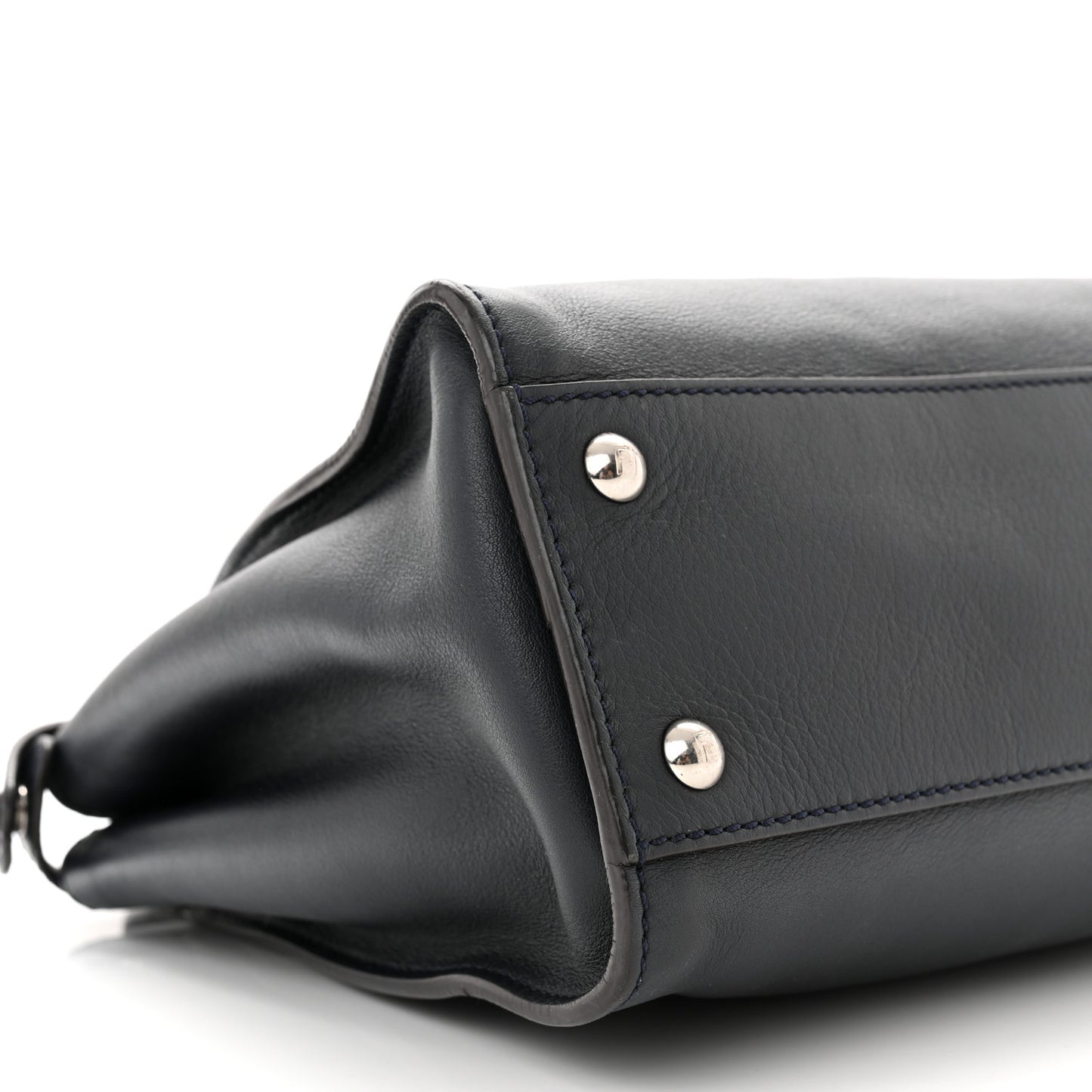 Vitello Seta Shiny Nappa Medium Peekaboo Iconic Satchel Blue Notte Ardesia