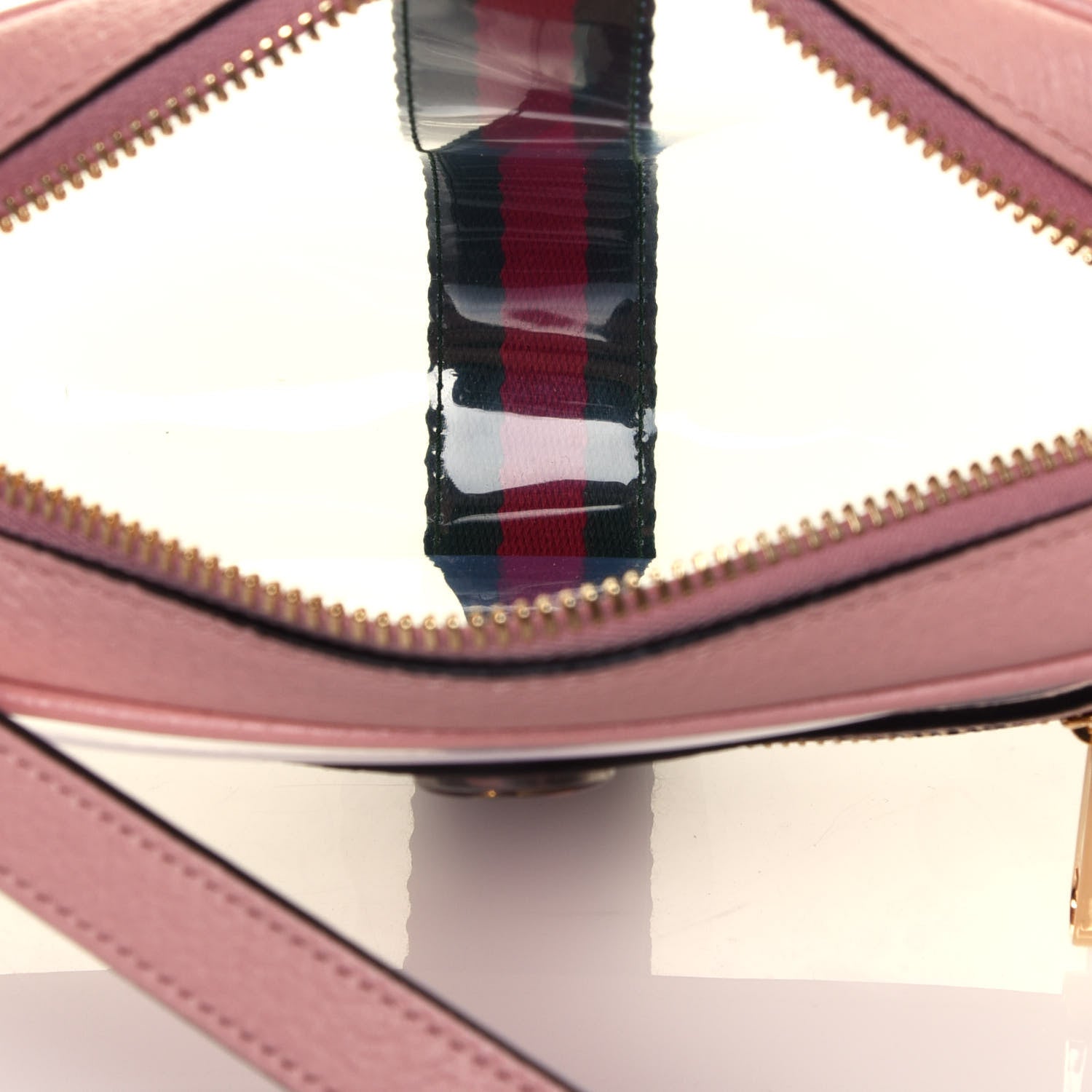 Gucci Vinyl Web Mini Ophidia Transparent Shoulder Bag Perfect Pink 5 of 12