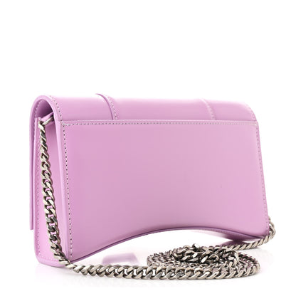 Balenciaga Shiny Box Calfskin Tonal B Hourglass Chain Bag Liliac 3 of 9