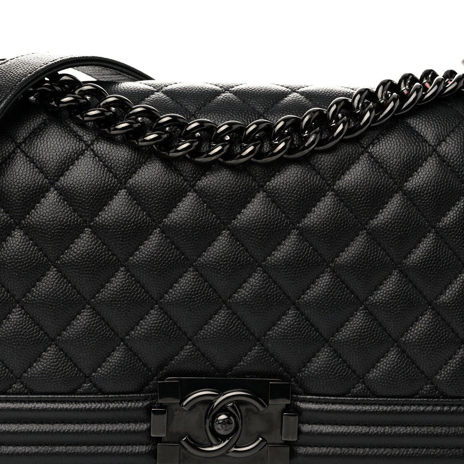 Chanel Caviar Quilted Medium Boy Flap So Black 8 of 10