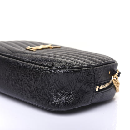 Saint Laurent Grain De Poudre Matelasse Monogram Mini Lou Camera Bag Black 7 of 15