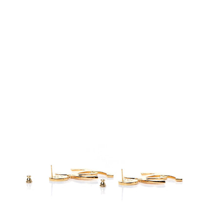 Chanel Metal Large Paris Button Earrings Gold 3 of 5