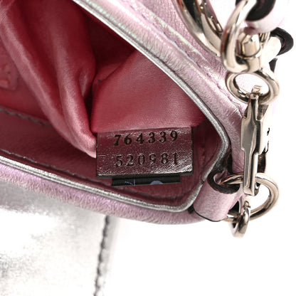Gucci Iridescent Nappa Vertical Matelasse Small Maxi Horsebit Chain Shoulder Bag Escape Pink 7 of 10