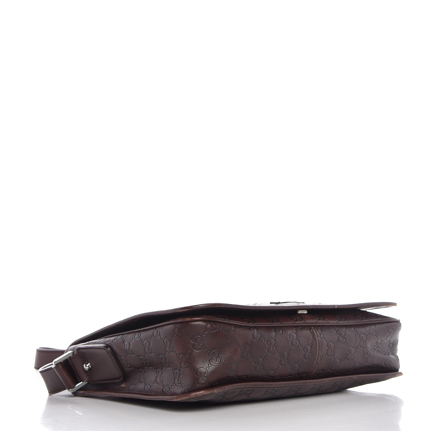 Gucci Guccissima Flap Messenger Bag Dark Brown 4 of 27