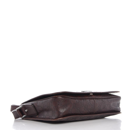 Gucci Guccissima Flap Messenger Bag Dark Brown 4 of 27