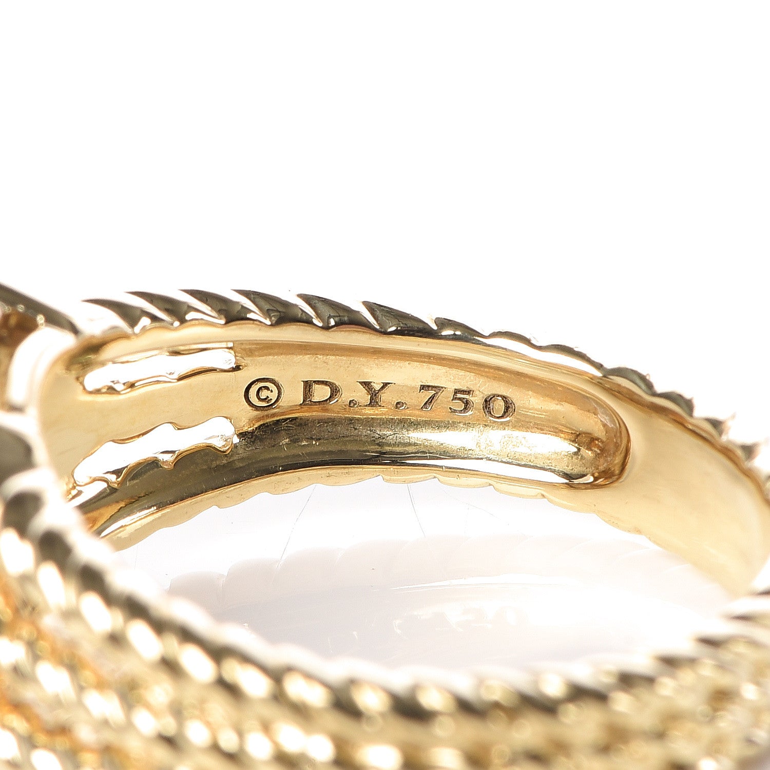 David Yurman 18K Yellow Gold Diamond 10mm Petite Wheaton Ring 54 7 5 of 5