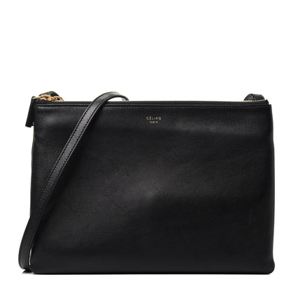 Celine Lambskin Large Trio Crossbody Bag Black 1 of 8