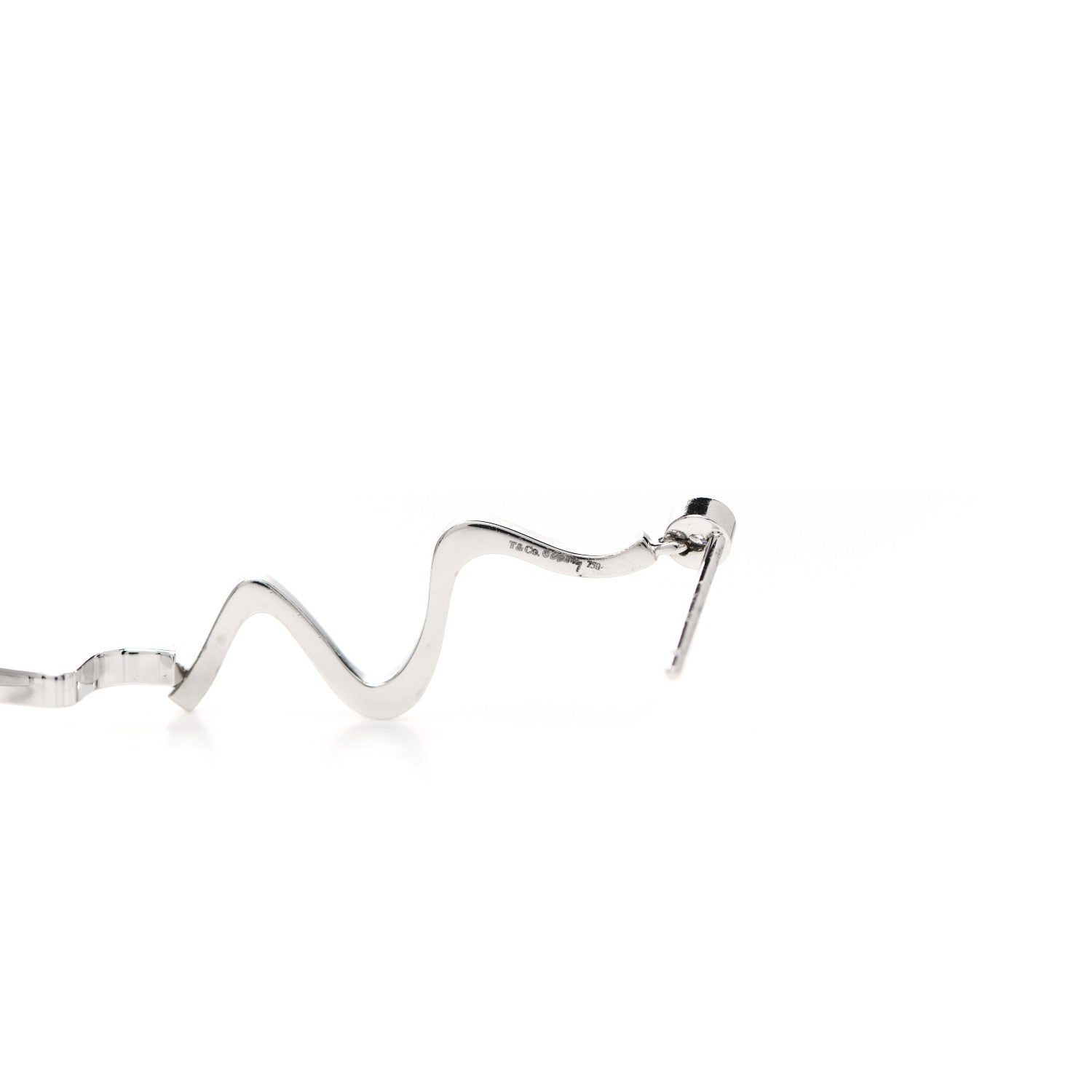 Tiffany 18K White Gold Diamond Frank Gehry Equus Earrings 4 of 4