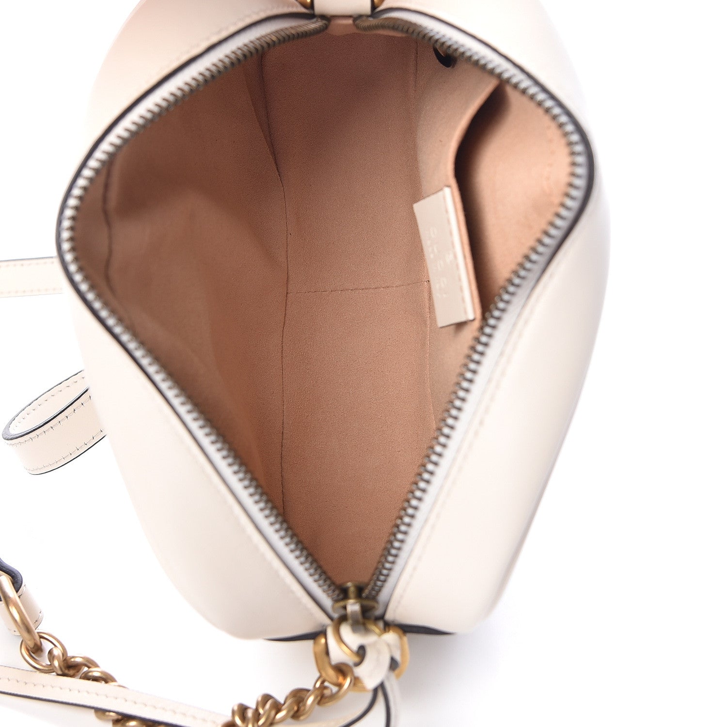 Gucci Calfskin Matelasse Mini GG Marmont Chain Shoulder Bag White 5 of 10