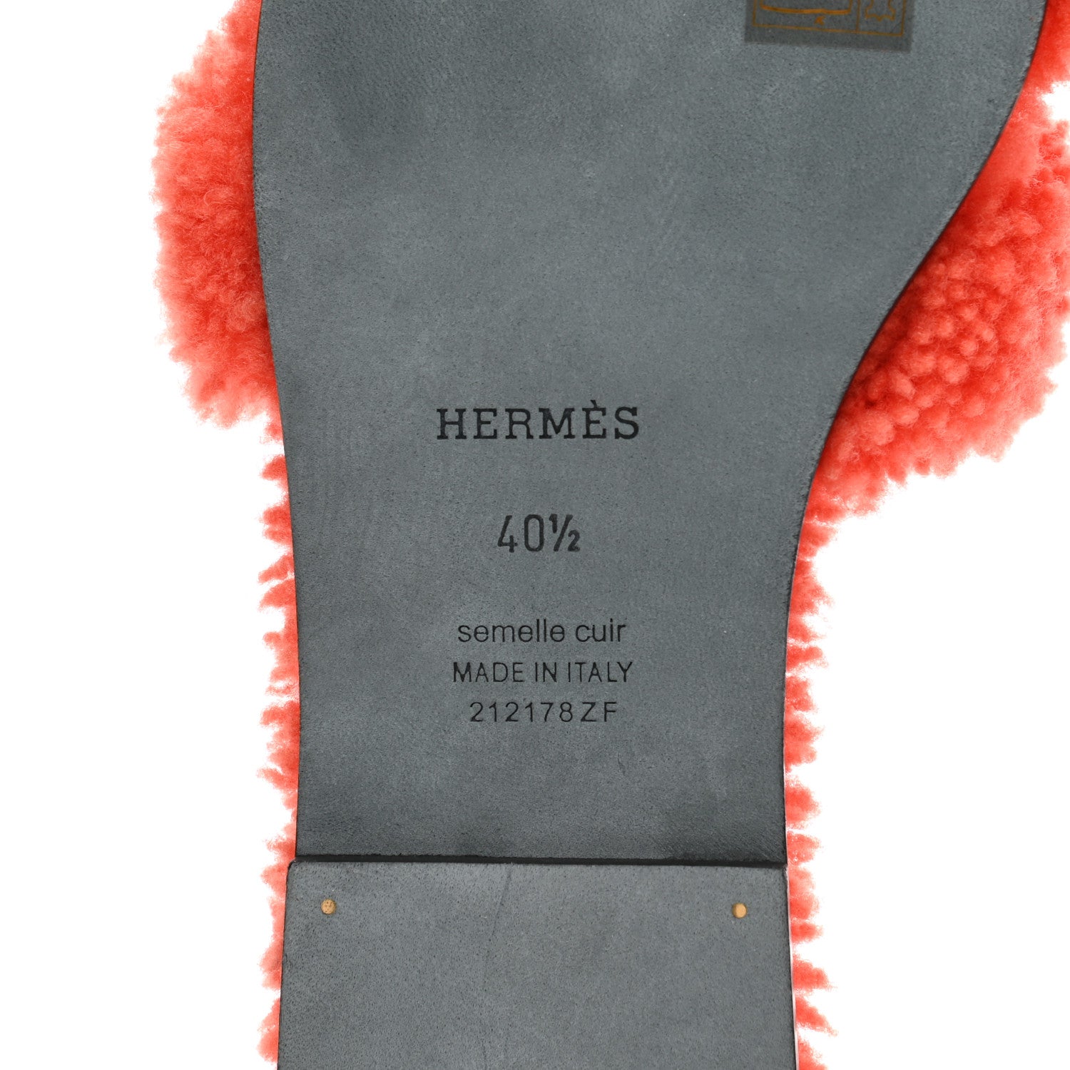 Hermes Woolskin Oran Sandals 40.5 Orange 6 of 8