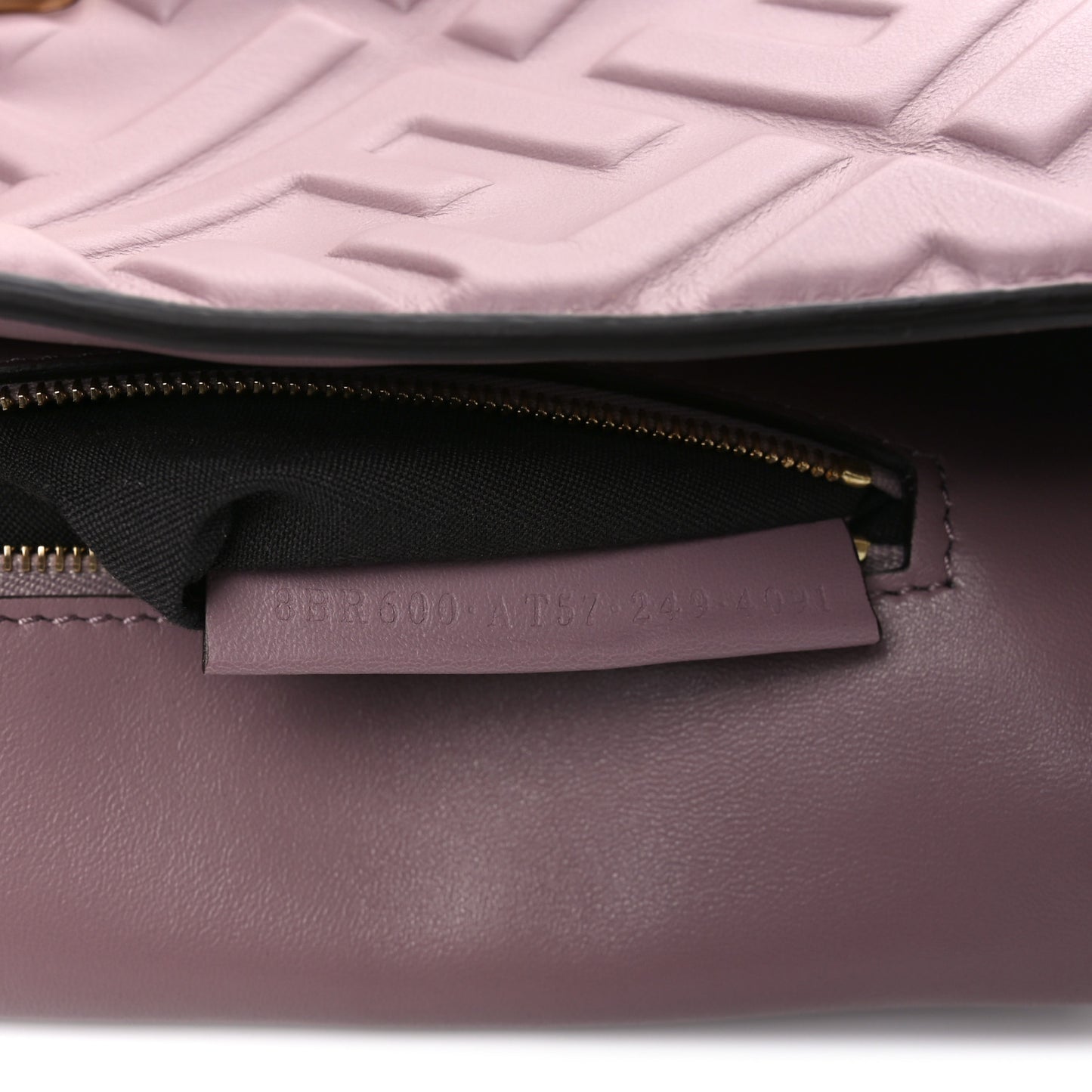 Nappa FF 1974 Embossed Baguette Dusty Mauve
