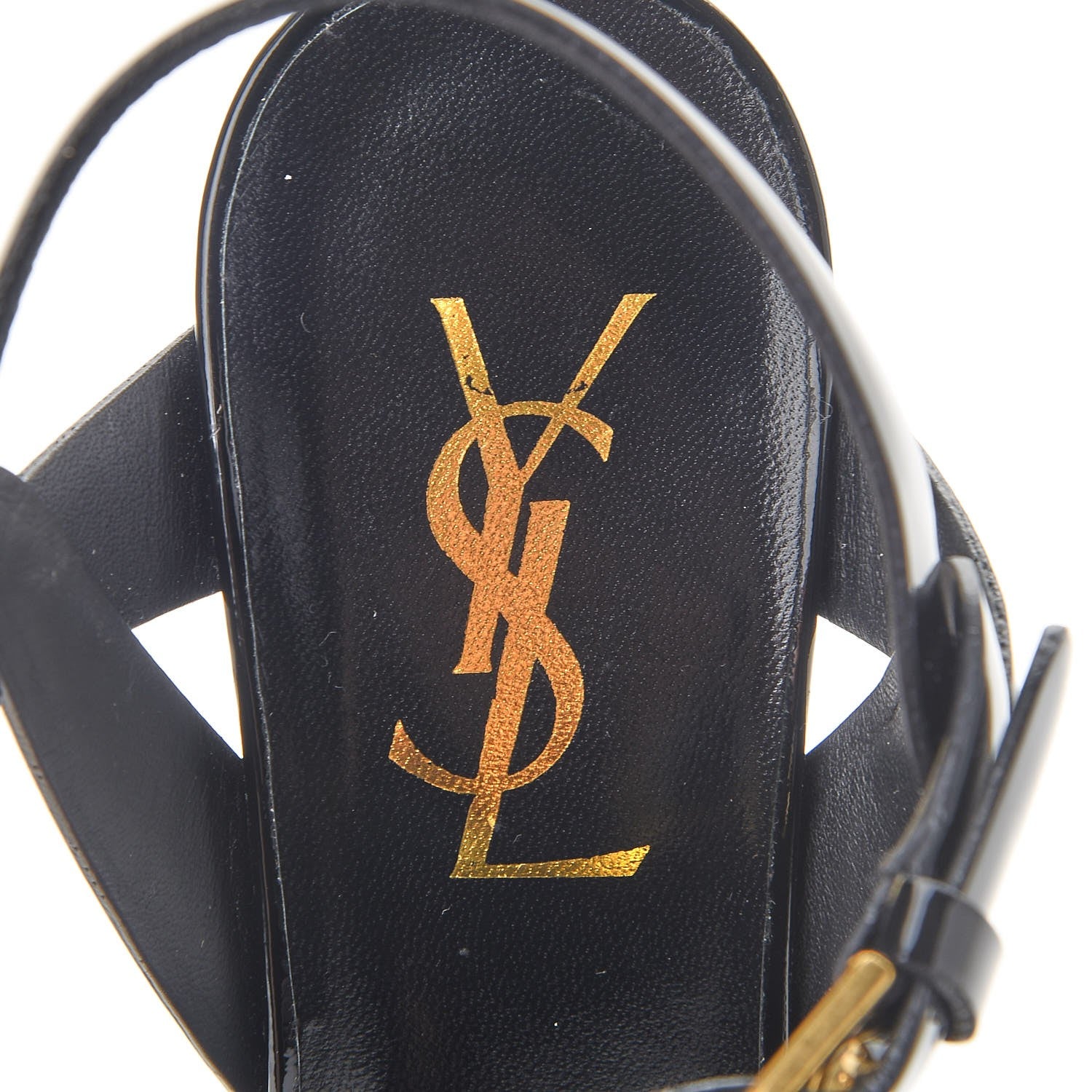 Saint Laurent Patent Tribute 105 Platform Sandals 36.5 Black 7 of 9