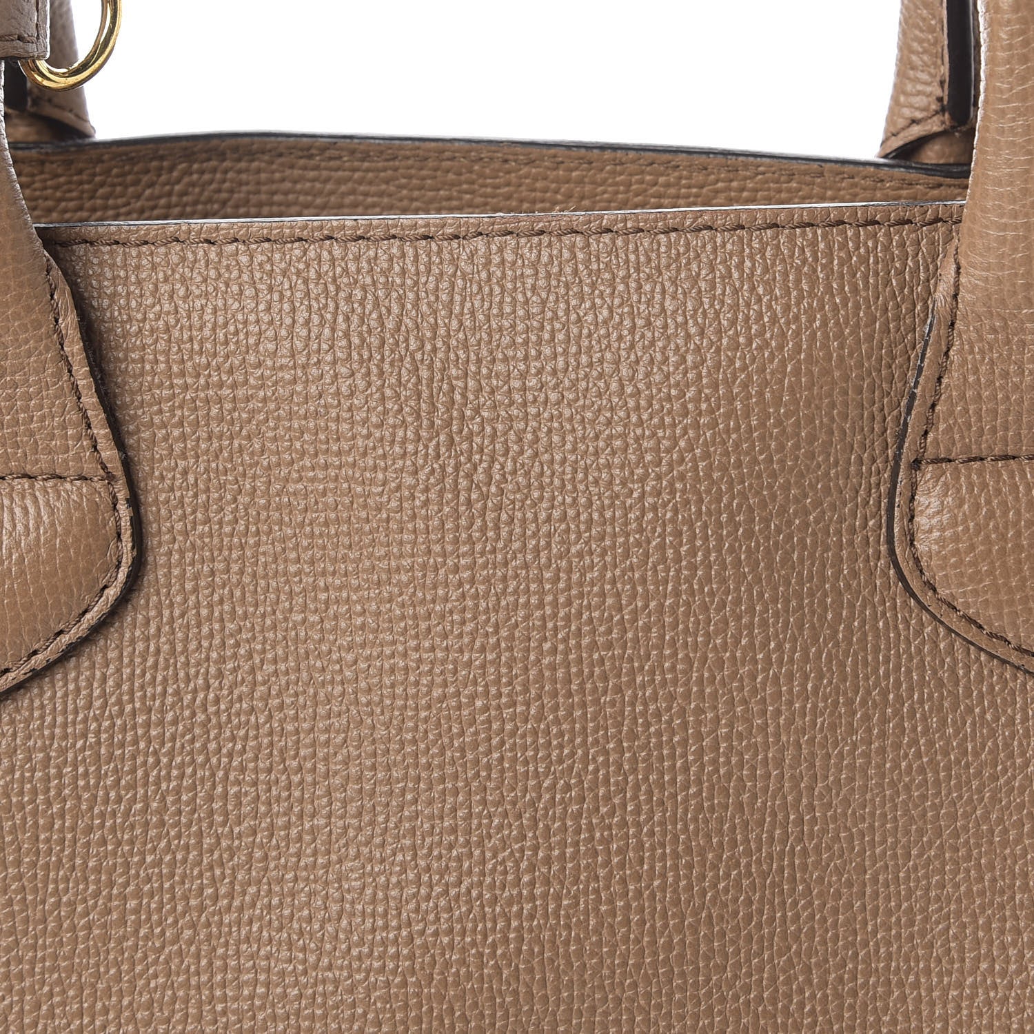 Burberry Grainy Calfskin House Check Medium Banner Tote Dark Sand 12 of 14