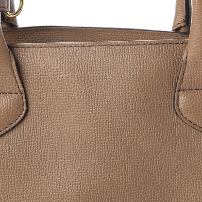 Burberry Grainy Calfskin House Check Medium Banner Tote Dark Sand 12 of 14