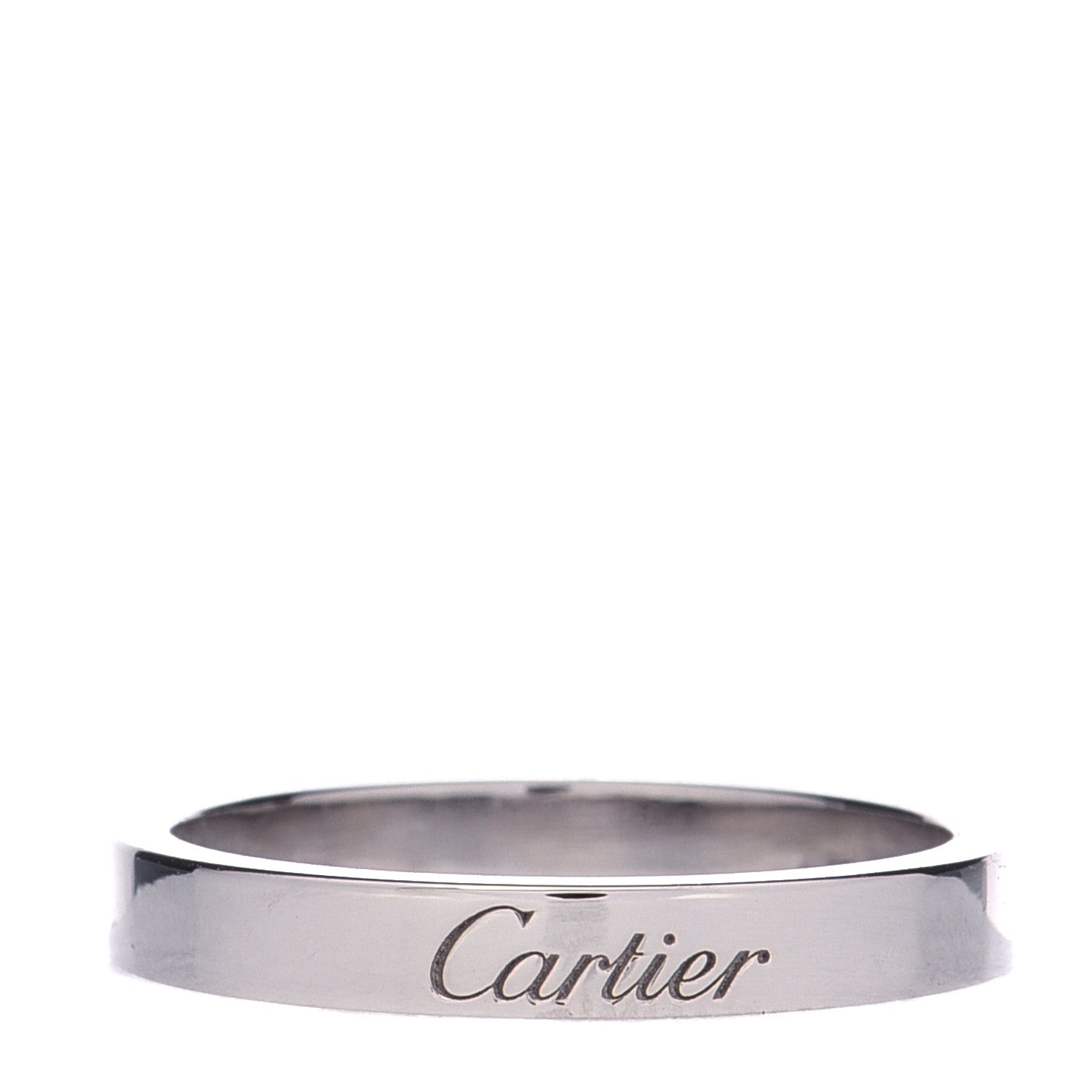 Cartier Platinum 3mm C De Cartier Wedding Band Ring 54 6.75 1 of 5