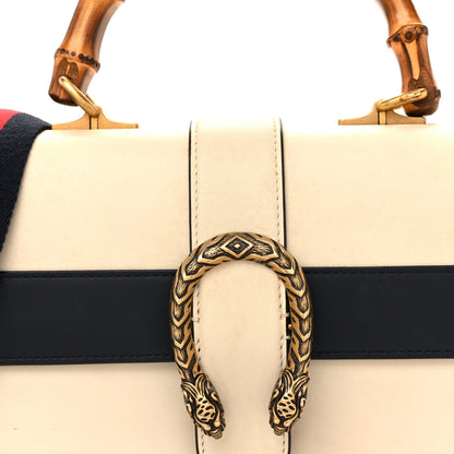 Gucci Calfskin Bamboo Web Medium Dionysus Top Handle Bag White Blue Hibiscus Red 8 of 16