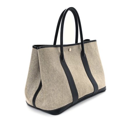 Hermes Buffle Skipper Toile Garden Party 36 MM Tote Black 3 of 10