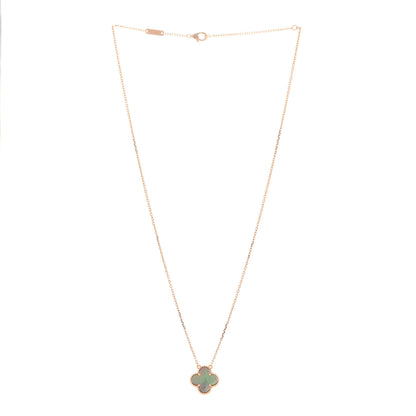 Van Cleef & Arpels 18K Rose Gold Gray Mother of Pearl Vintage Alhambra Pendant Necklace 3 of 6