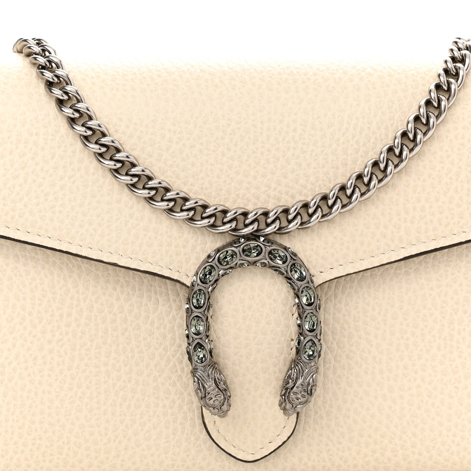 Gucci Dollar Calfskin Mini Dionysus Chain Wallet Mystic White 7 of 9