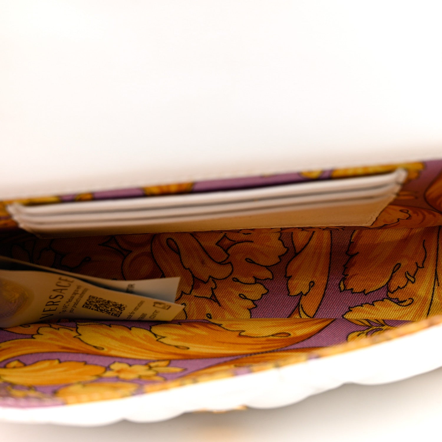 Versace Nappa Quilted Virtus Evening Bag White 5 of 9