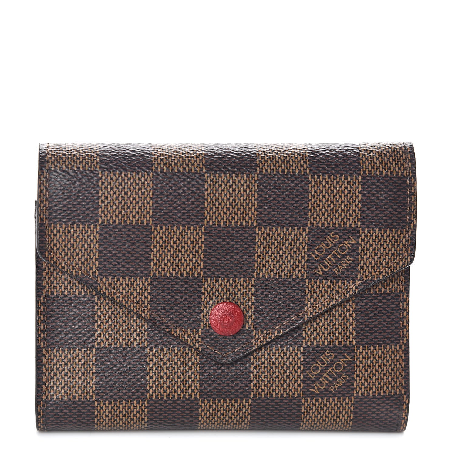 Louis Vuitton Damier Ebene Victorine Wallet Red 1 of 6