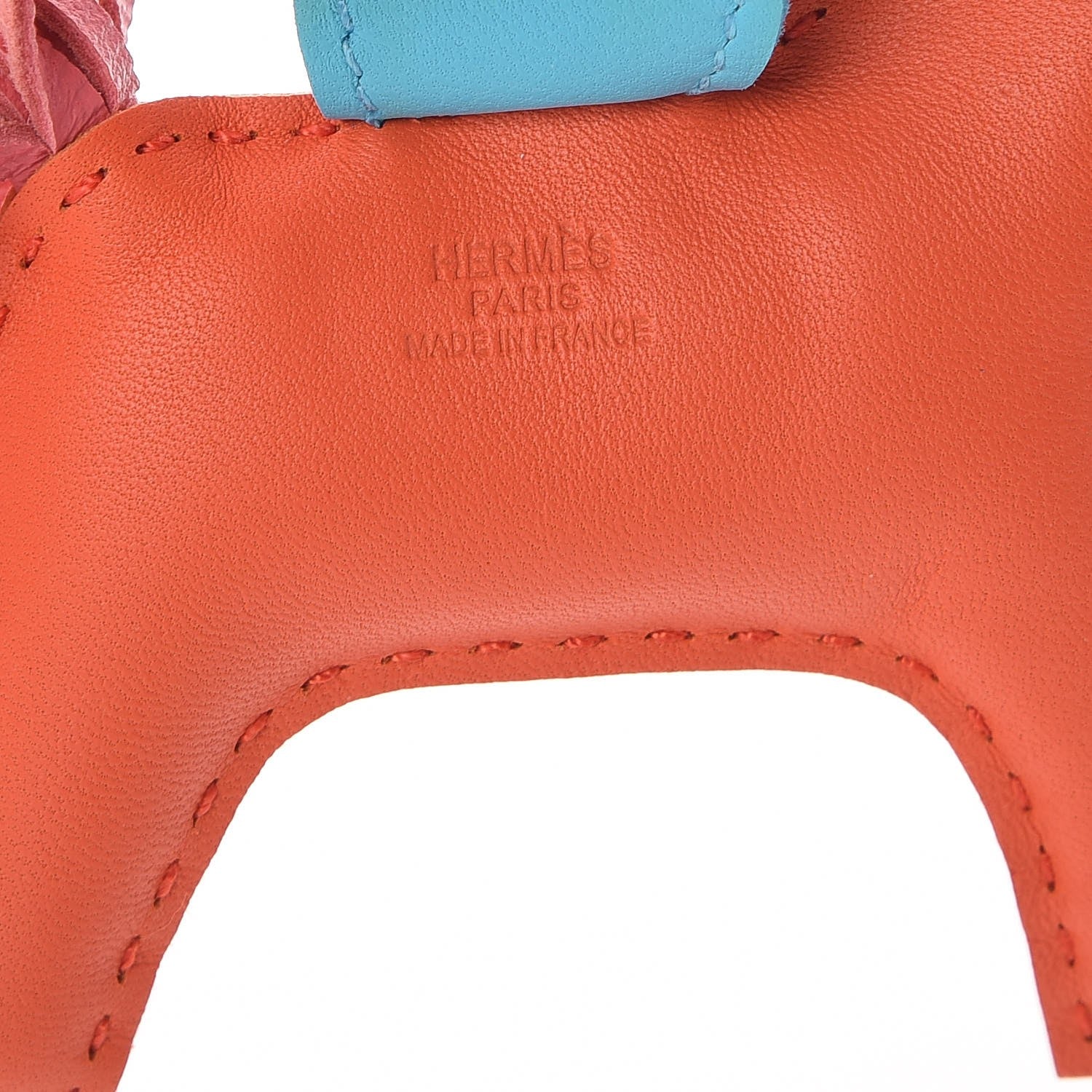 Hermes Milo Lambskin Grigri Rodeo Horse Bag Charm PM Orange Poppy Rose Azalee Bleu Azteque 3 of 4