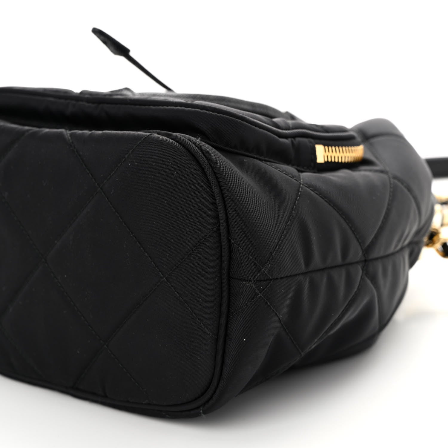 Prada Re-Nylon Saffiano Stitched Re-Edition 1995 Chaine Drawstring Bucket Bag Black 9 of 9