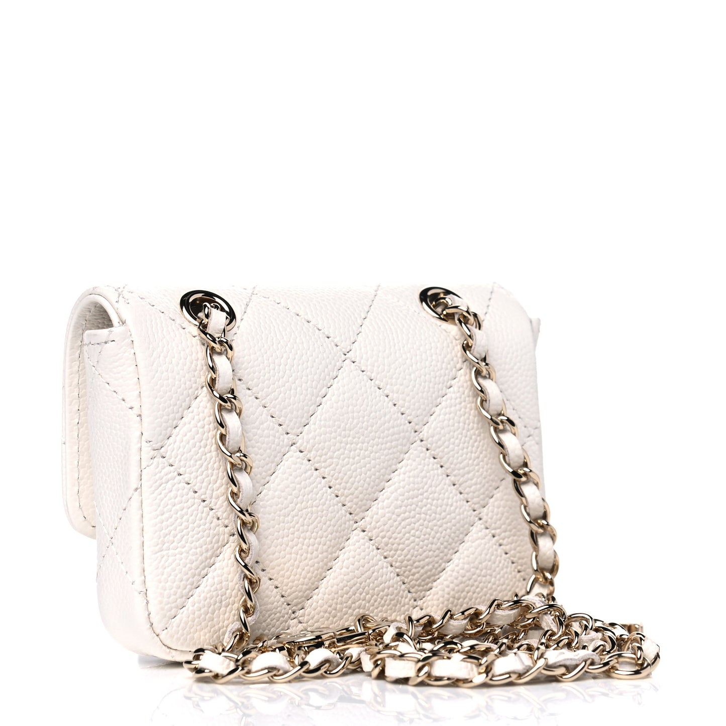 Caviar Quilted Belt Bag White