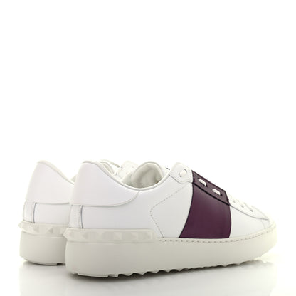 Valentino Garavani Calfskin Womens Rockstud Open Sneakers 38.5 White Purple 4 of 8