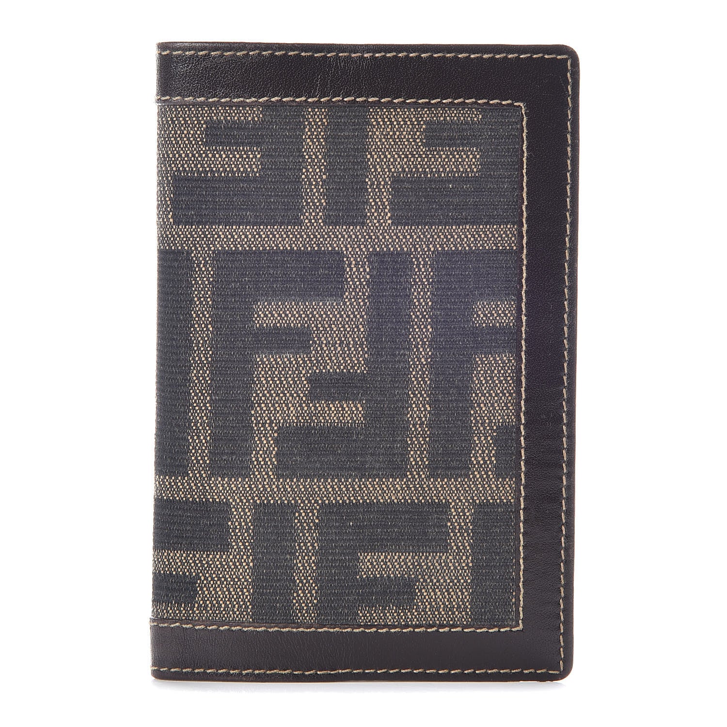 Fendi Zucca Calfskin Bi-Fold Card Holder Tobacco 1 of 8