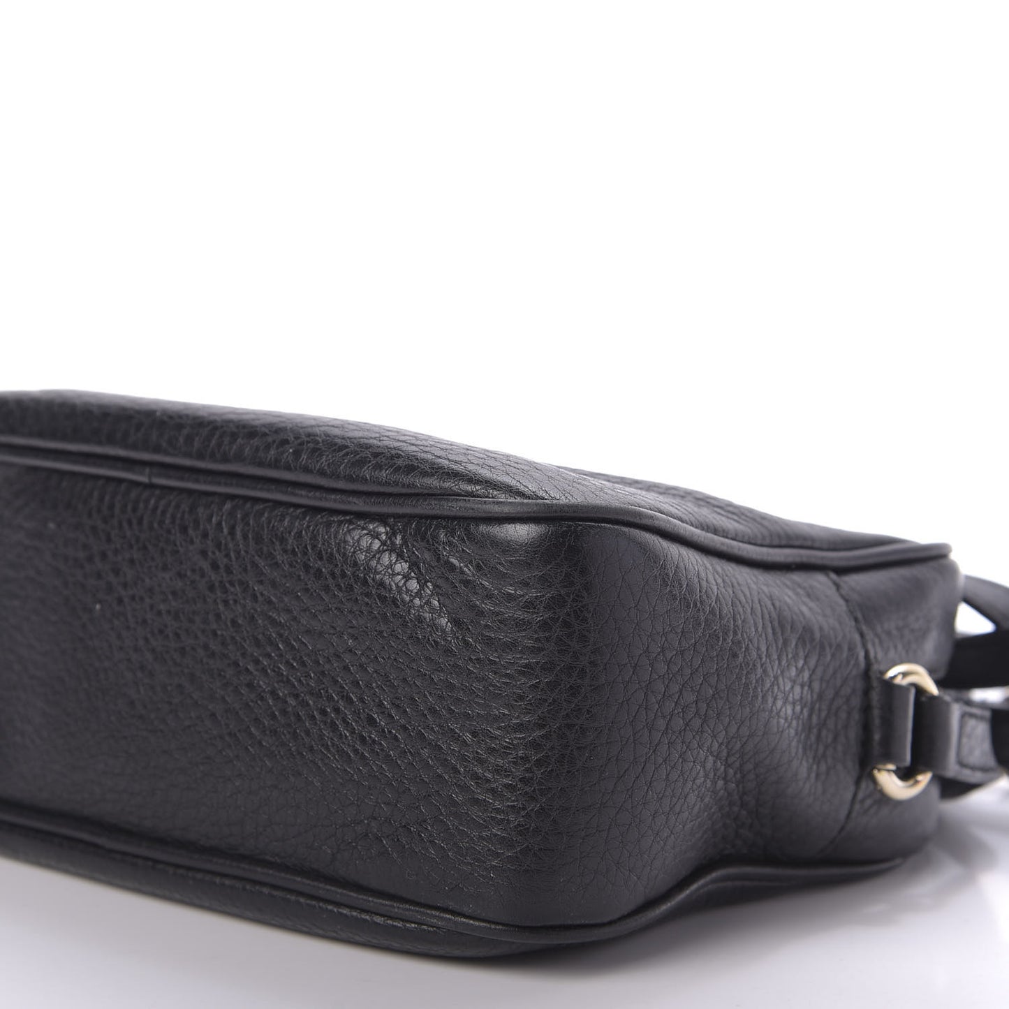 Pebbled Calfskin Small Soho Disco Bag Black
